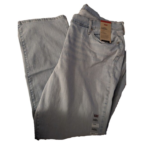 Levis Women's Classic Straight Jeans Plus Size 24W M Denim Stretch NWT - Picture 3 of 8